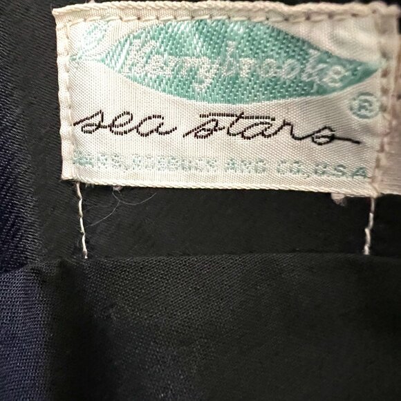 Kerrybrooke Sea Stars Sears Vintage Satin & Fringe Swimsuit In Black Size 14 - Picture 13 of 14